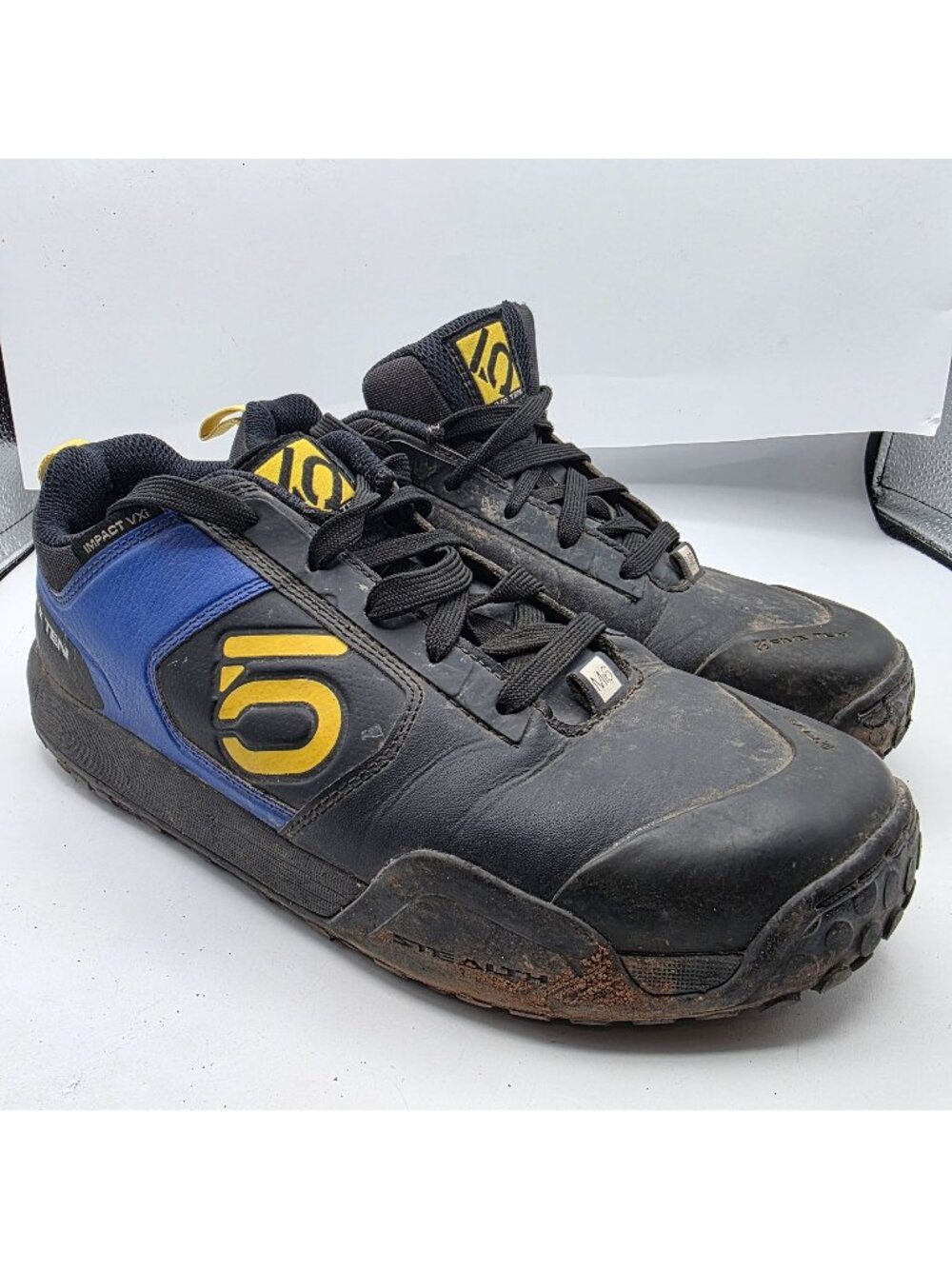 Five Ten Impact VXi Mens Size 8 Black Blue Mountain Bike Shoes Stealth Rubber